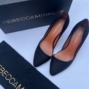 REBECCA MINKOFF Brie D'Orsay Black Stingray Print Pumps Size 6 1/2M